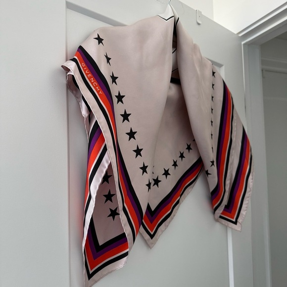 Givenchy purple lavender ‘17’ square silk twill scarf - Picture 2 of 4